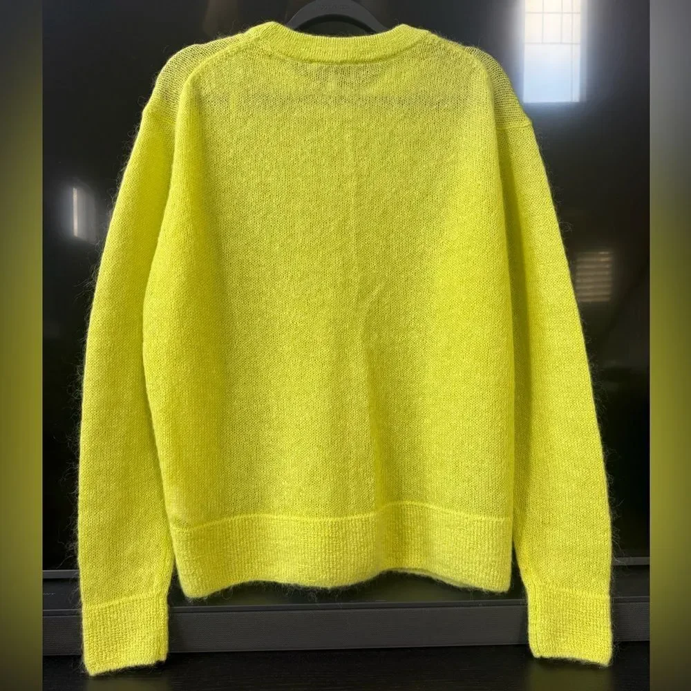 & Other Stories Knit Neon Yellow Mohair Blend Sweater